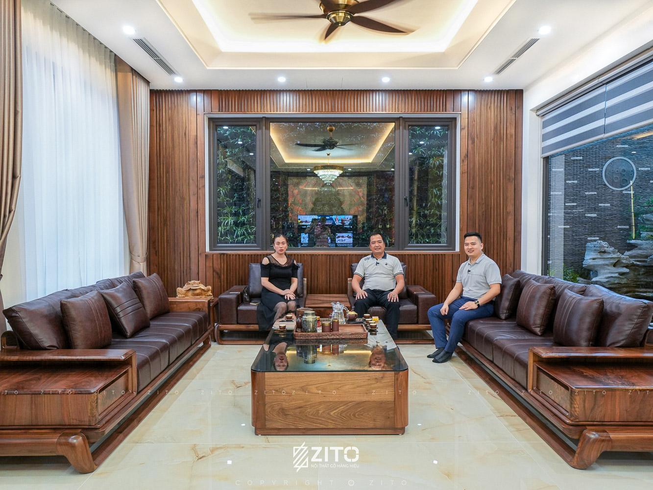 thi công nội thất phòng khách biệt thự cao cấp Ninh Bình